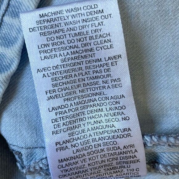 TIBI Skirt Womens 27 Bleached Denim Mini Large Pocket Cotton Stretch - Picture 10 of 10